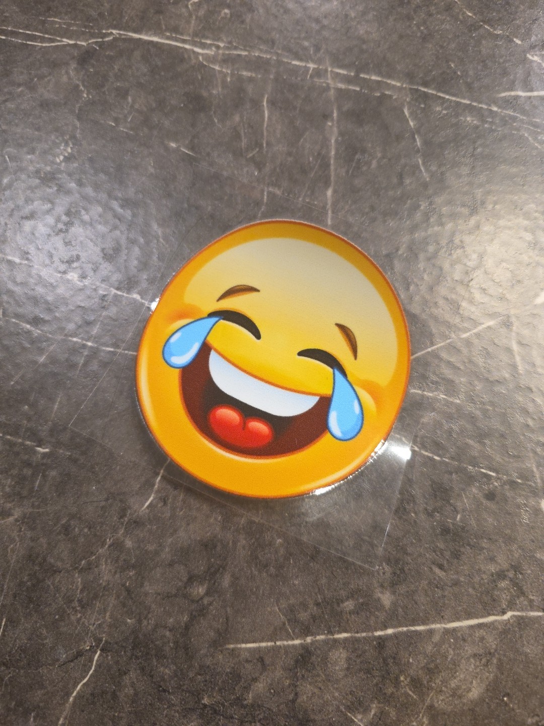 Tears Of Joy Smiley Face Emoji UV DTF Raised Decal Sticker Color Waterproof