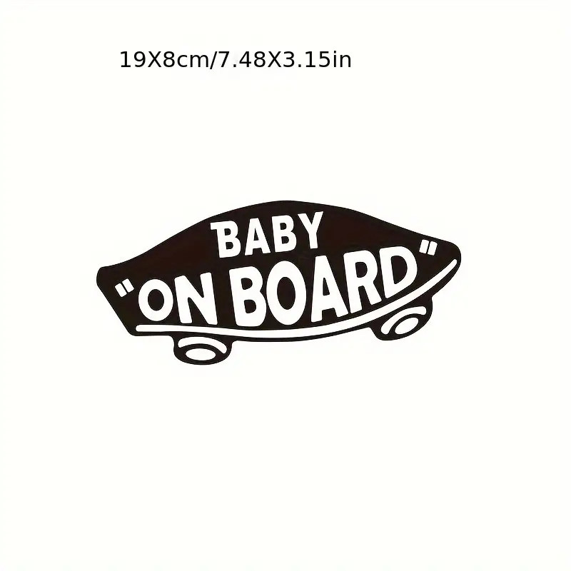 Sleek Black & White 'Baby on Board' Car Sticker – vehicle safety sticker – Vinyl