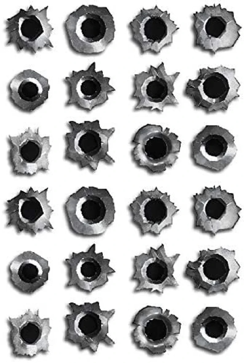 4"x8" Bullet Hole Sticker Sheet gun shot decal realistic car truck window vinyl