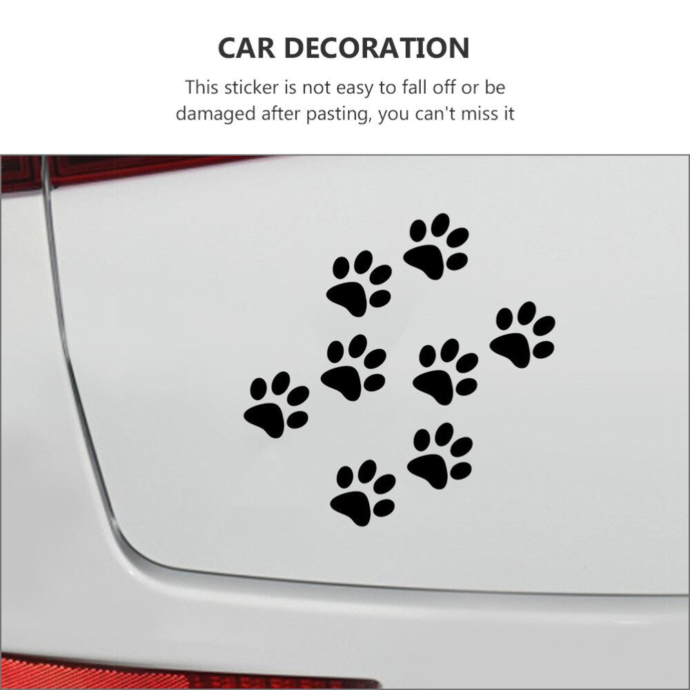24Pcs Cat Footprint Decal Auto Body Sticker Car Body Sticker Car Window Decal
