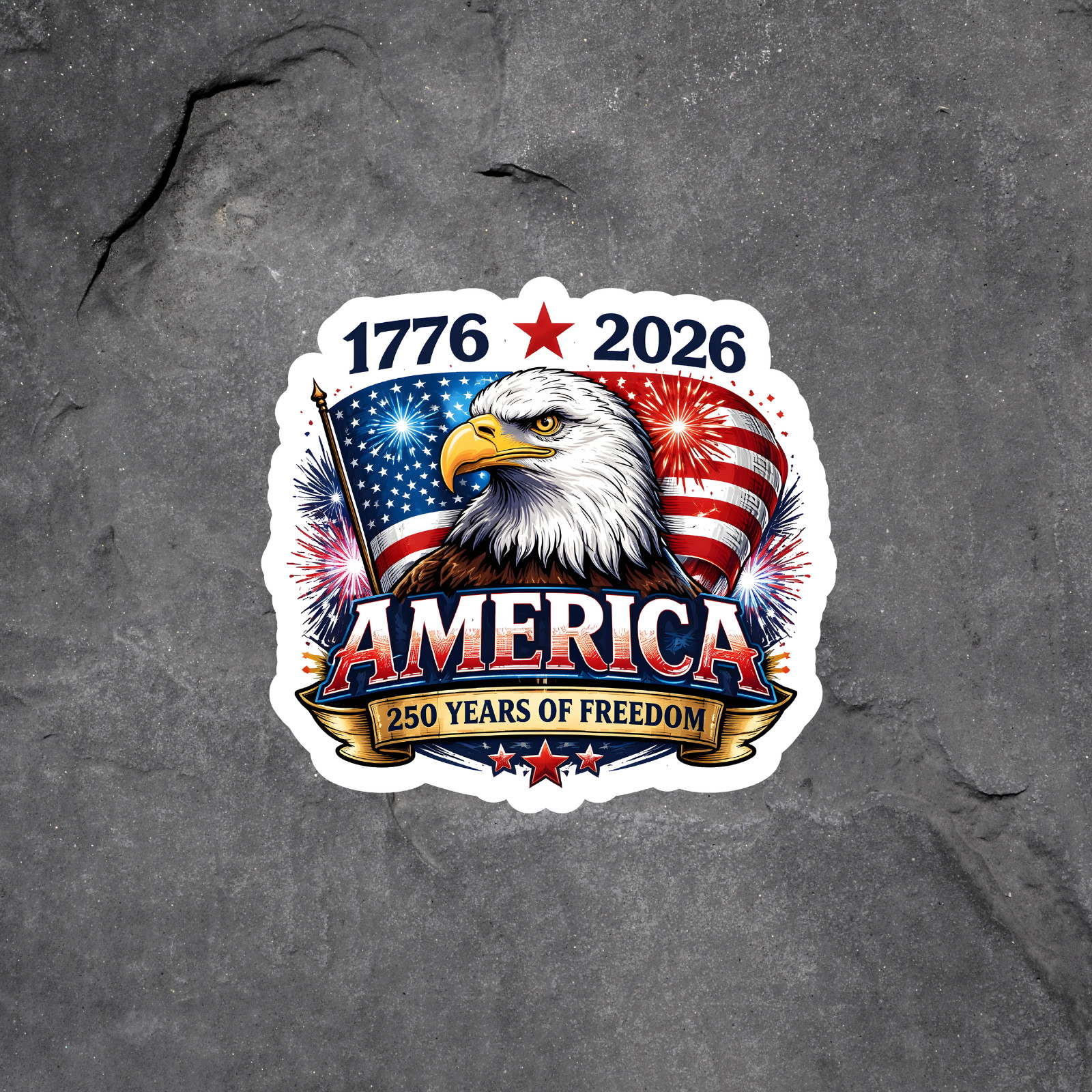 America 250 Sticker Vinyl Decal Eagle Patriotic 1776 2026 Freedom Gift