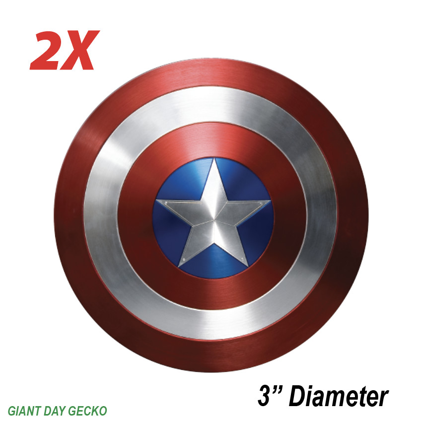 (2) Captain America car Laptop Wall Sticker Decal Avengers End game Shield USA