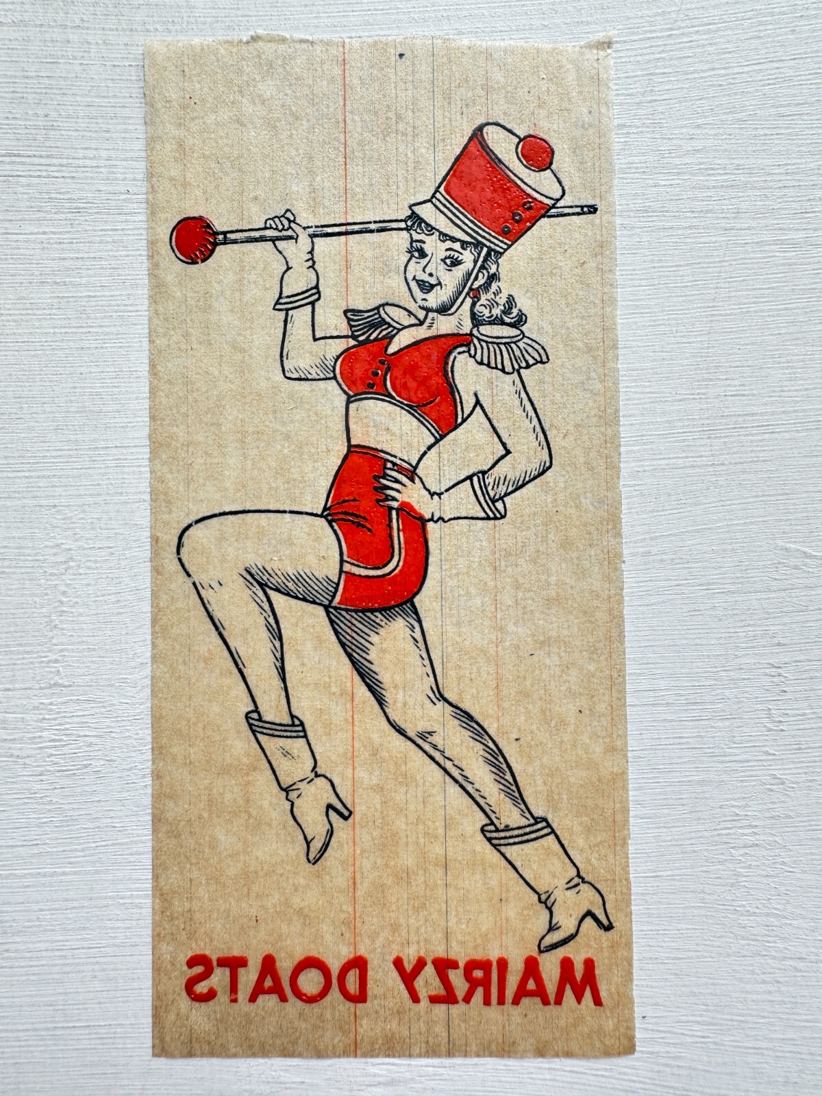 1940's Clothing Iron on Decal of Majorette