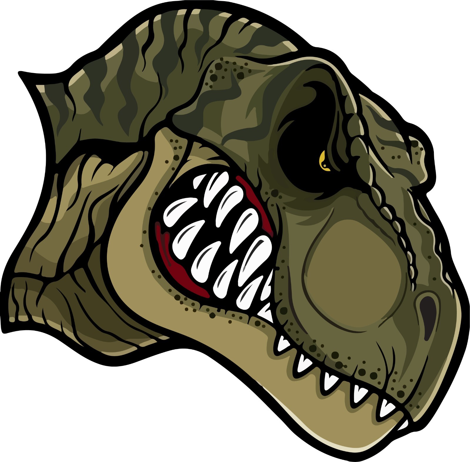 T-Rex FACE RIGHT 3M STICKER TREX T REX USA DINO DECAL DINOSAURS LIKE RAPTOR