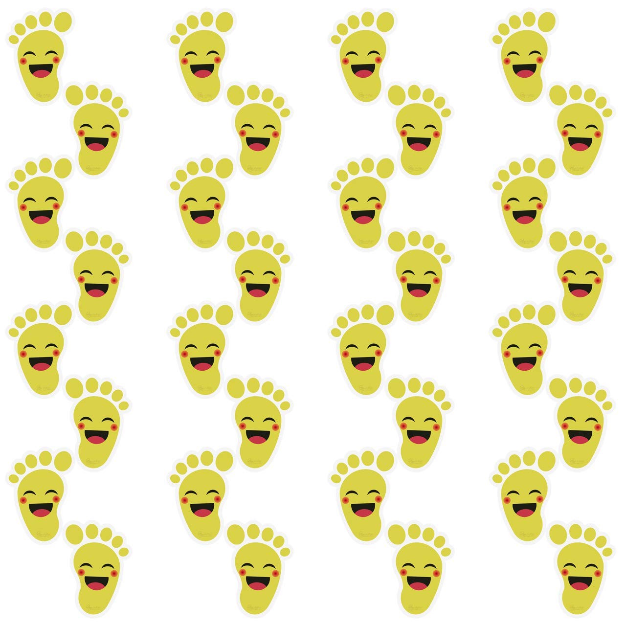 Yellow Cartoon Footprint Stickers (20 Pairs) – Waterproof PVC Material, -Adhe…
