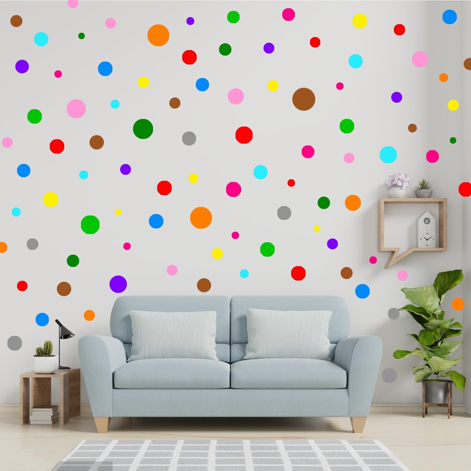 12 Sheets 252 Pcs Colorful Wall Decals Polka Dot Wall Stickers Decor Peel and…