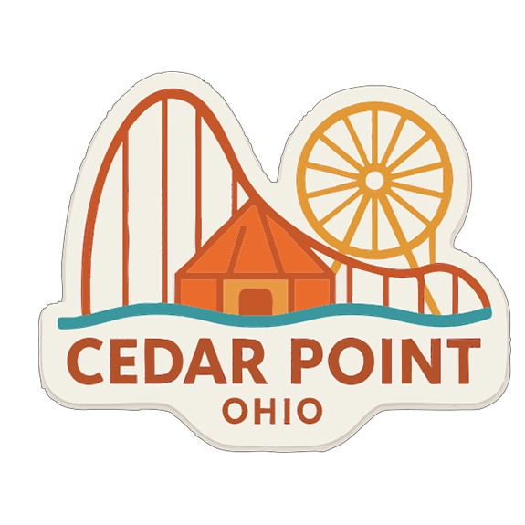 Cedar Point Ohio Sticker Decal Vinyl Die-Cut Symbolic Landmark Design