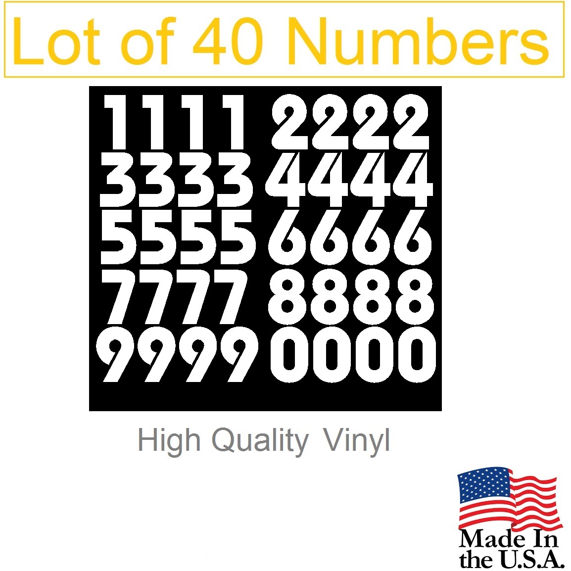 Lot of 40 White or Black Vinyl Mailbox, Tool Box,Locker Numbers Decal [Bauhaus]