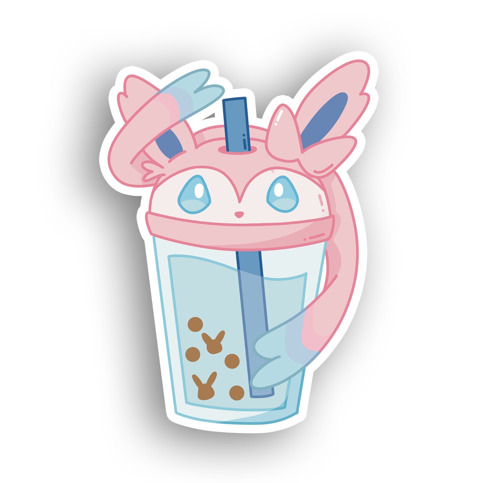 Boba Kiss-Cut Vinyl Stickers, 4 Inches Tall, Matte Finish, Pack of 3