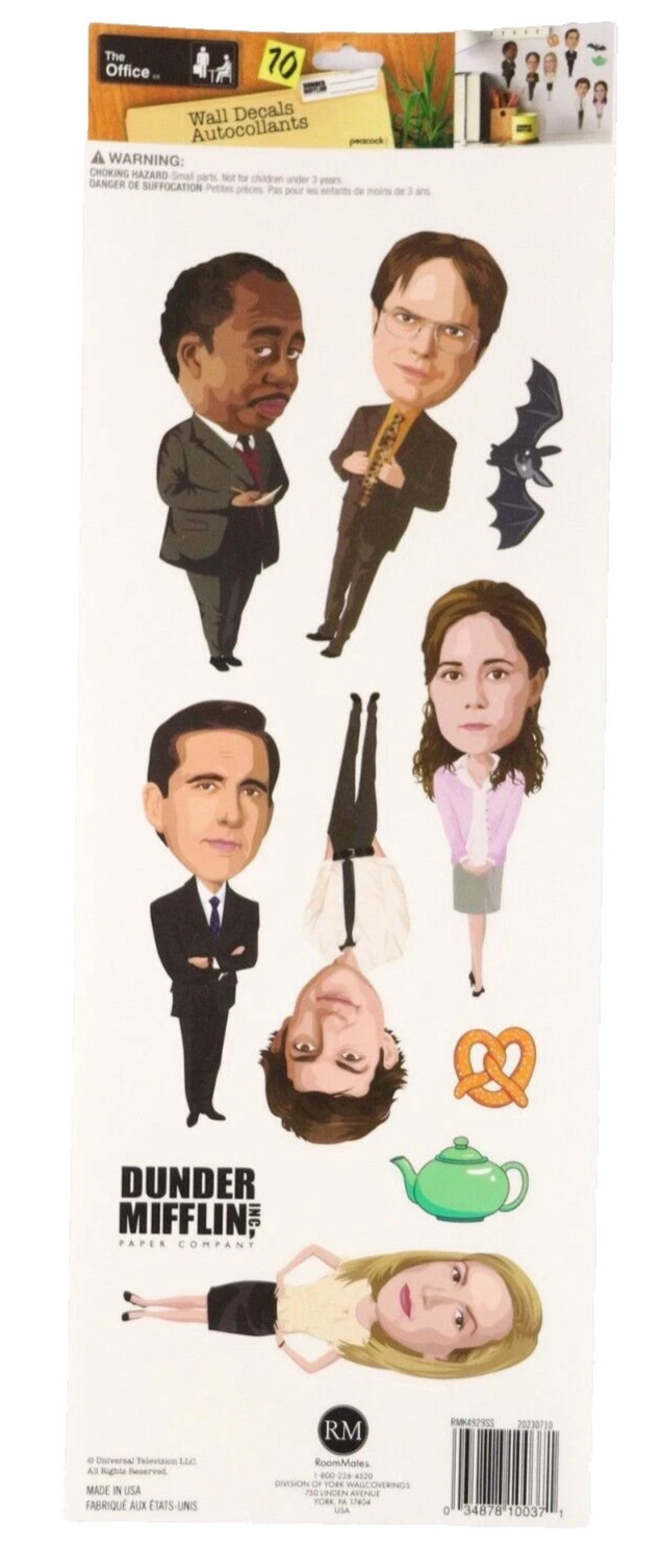 The Office Michael Scott Dunder Mifflin Dwight Sticker Sheet 10 Wall Decals