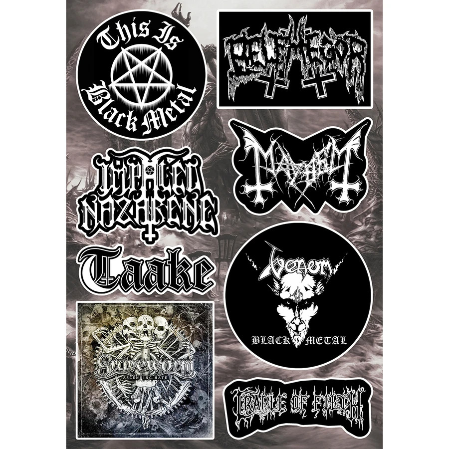 Black Metal Sticker Pack Satyricon Bathory Venom Immortal Summoning Abigor