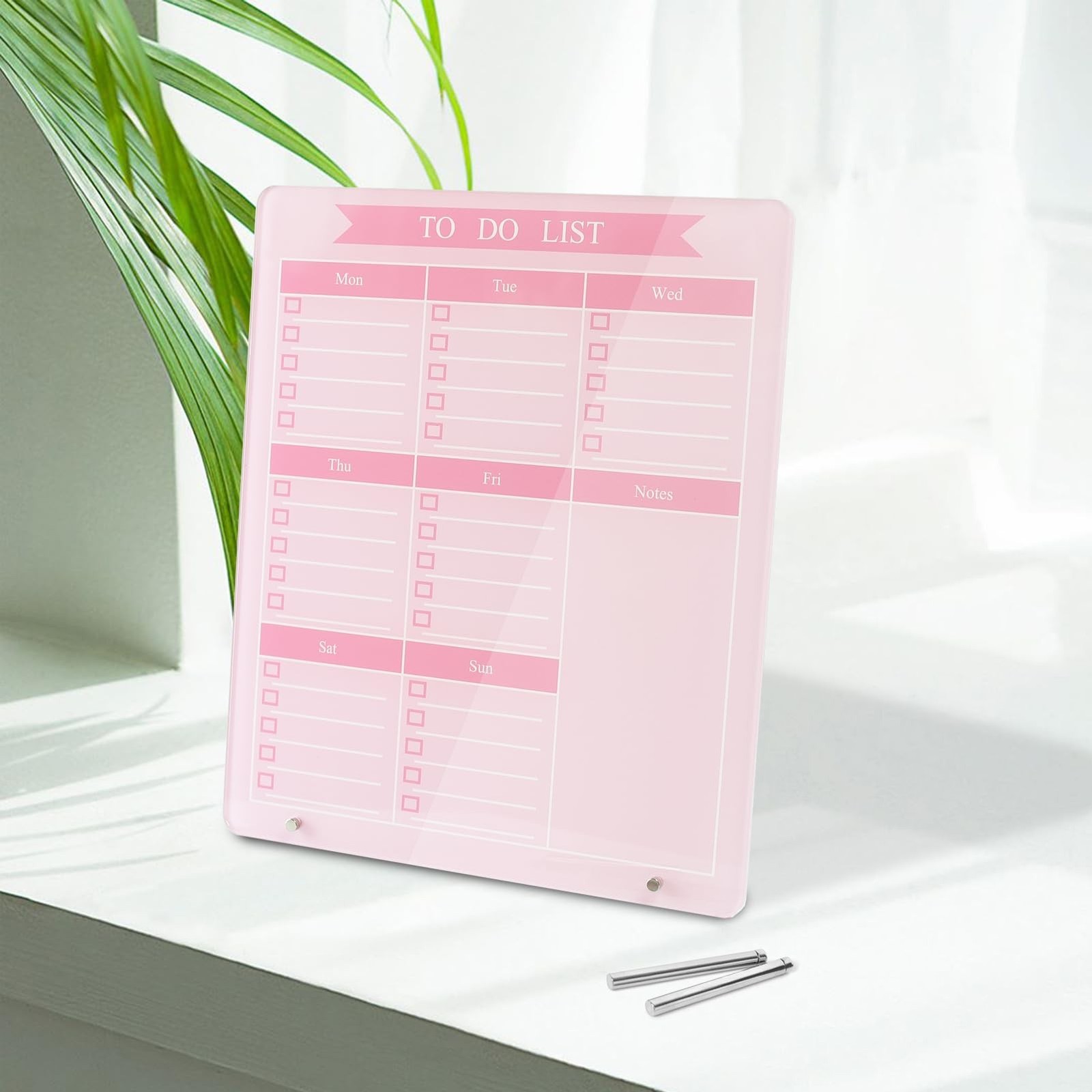 Weekly Planner Dry Erase Board for Desk,10"x12",Acrylic Desk Calendar to Do…
