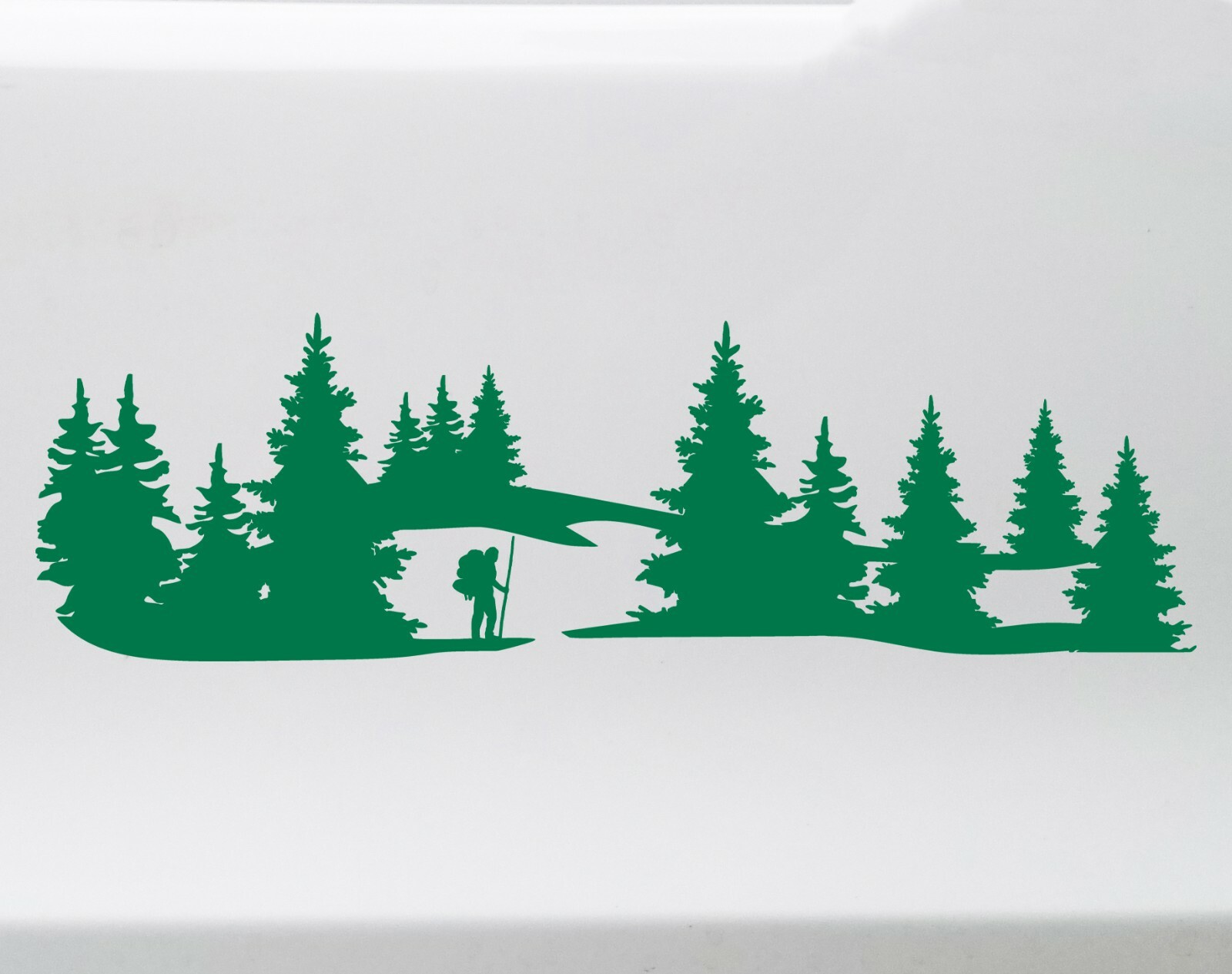 Hiker in Forest Scene Vinyl Decal V1- Truck 4×4 Camper Graphics Mountains