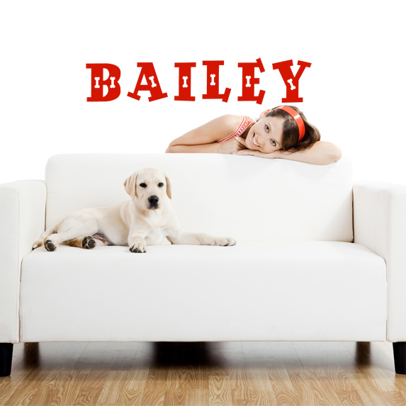 CUSTOM DOG NAME VINYL WALL DECAL STICKER ART-REMOVABLE WORDS HOME DECOR-MURAL