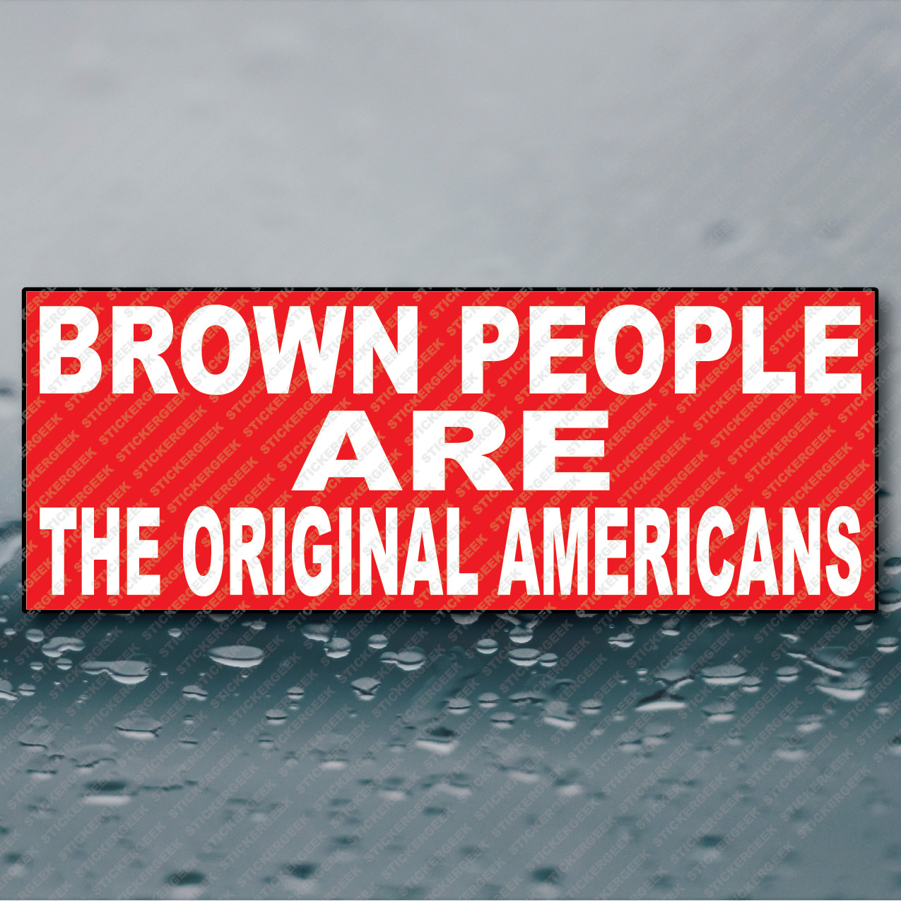 Anti Trump Brown People Are The Original Americans Bumper Sticker Funny Prank