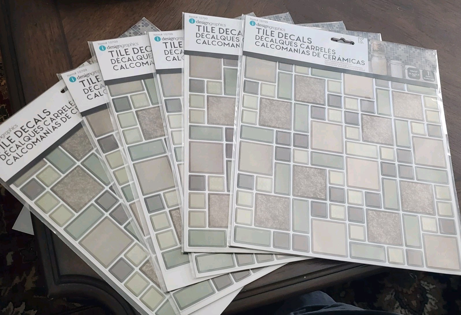 6 Self Adhesive Wall Decor Mosaic Peel & Stick Tile Decal Panels New 10×10