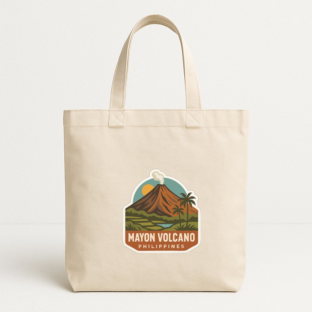 Mayon Volcano Philippines Iron On Heat Transfer Vinyl HTV Die-Cut Symbolic