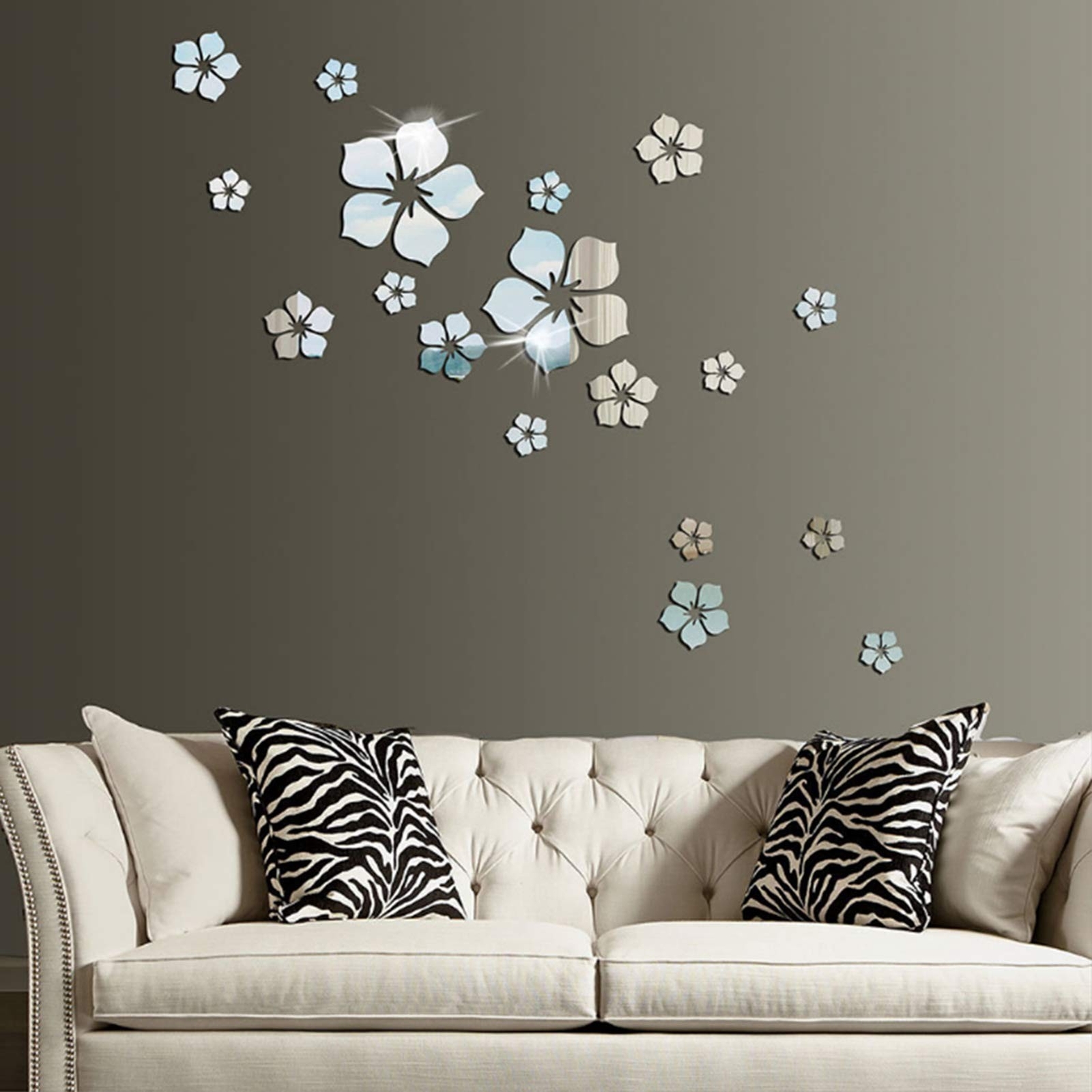 18pcs Acrylic Mirror Wall Sticker Decal for Home Living Room Bedroom Decor 3D…
