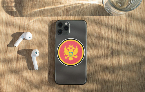 Montenegro Flag Circle Sticker Decal