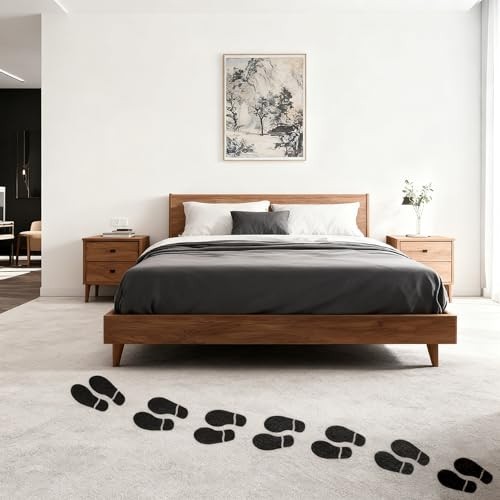 60 Pairs Black Footprint Stickers – 7" Decals for Floor, Wall, Stairs, Party Gui