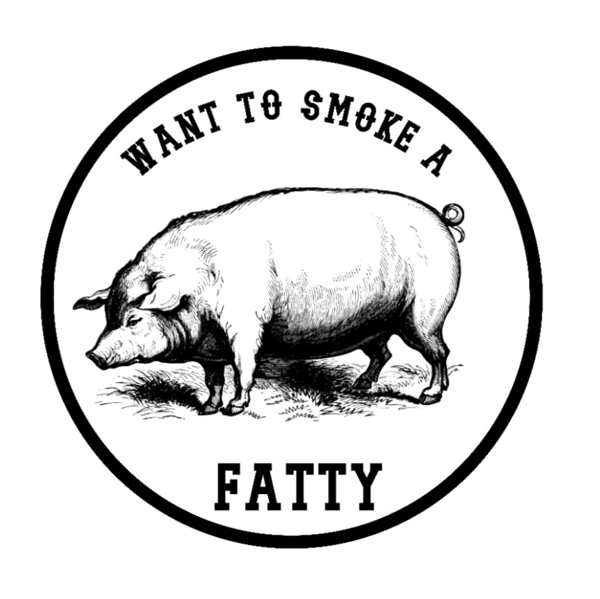 BBQ – (Smoke A Fatty) Pig 4" Vinyl Decal/Sticker Car Window Cooler Laptop Smoker