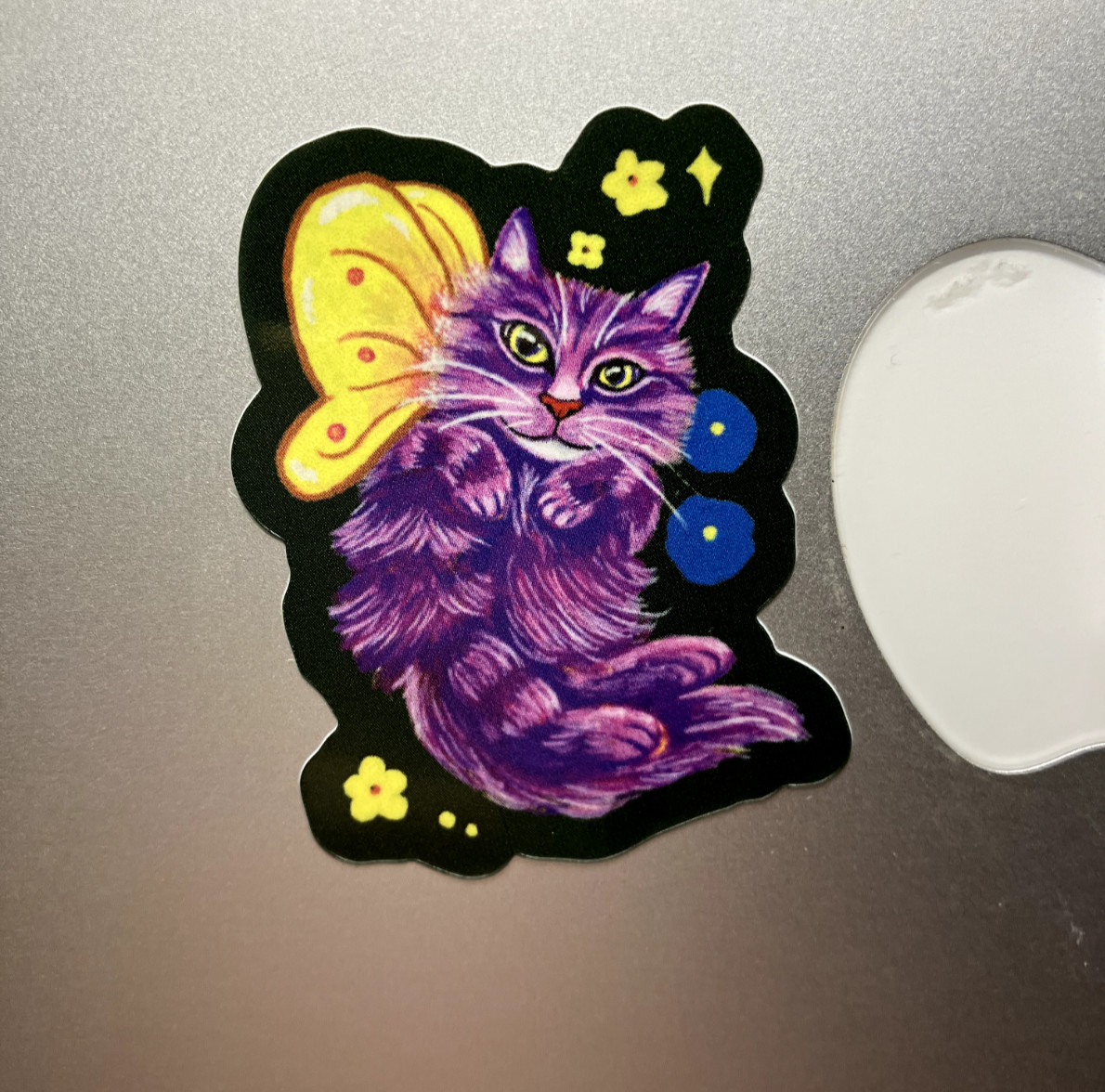 Cute Whimsical Cat Sticker Hand Drawn Art Decal Laptop Phone Journal Stickers