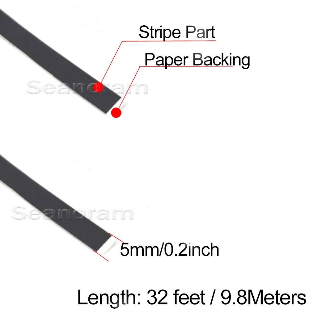 1/5" 5mm Matte Black DIY Home Shop Pinstriping Pin Stripe Decal Vinyl Sticker