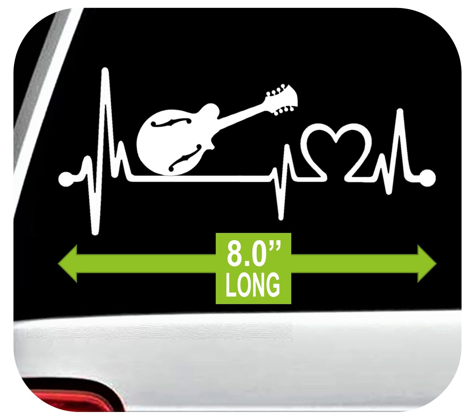 Mandolin Decal Heartbeat Lifeline Sticker Bluegrass Music Mandolin Decal BG2097