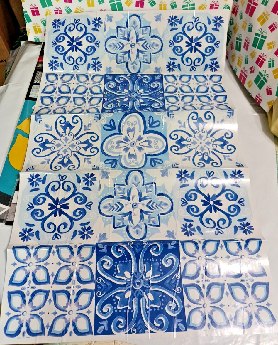 Foil backsplash large wall stickers. 17.7 x 29.5 inches. Lot of 5 patterns. NEW