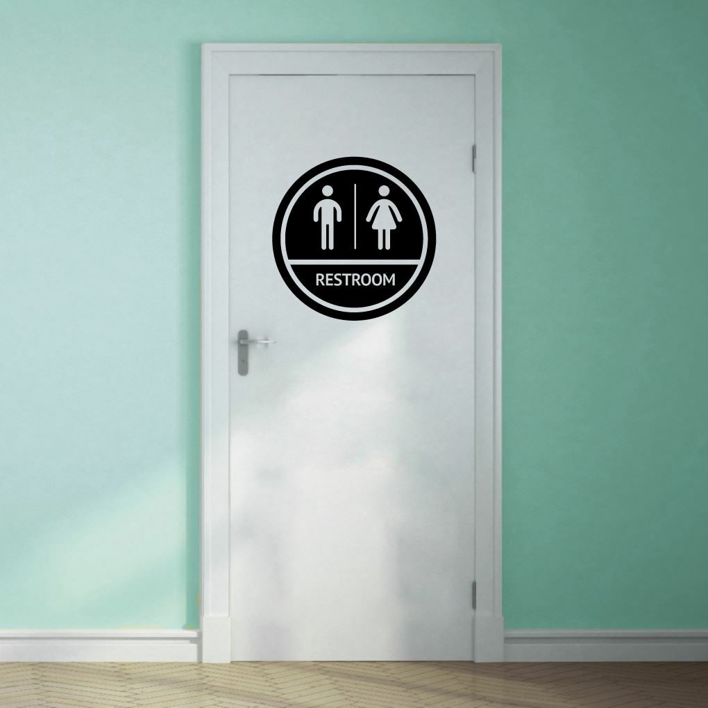 Restroom Sign Wall Decal – Bathroom, Restroom, Men's and Women's, Sticker, Sign