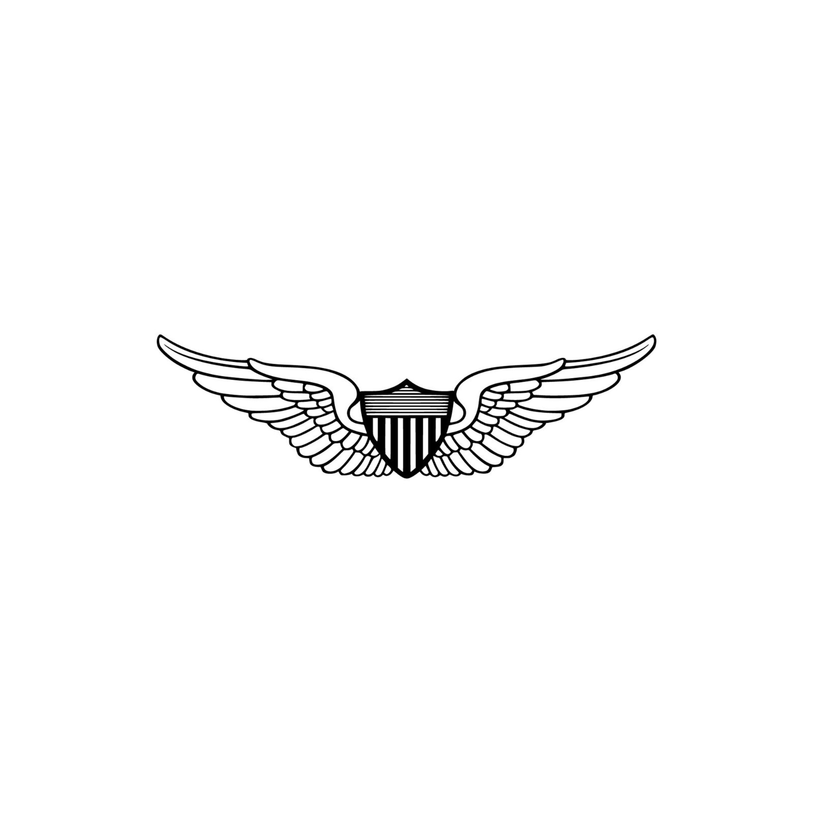 US Army Aviator Wings, Transparent, Permanent Decal