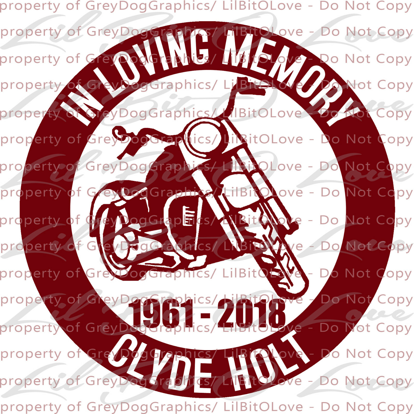 In Loving Memory Biker Name Years Custom Vinyl Decal Sticker Motorcycle Hog Bike