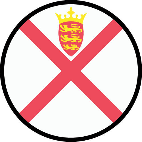 Jersey Flag Circle Sticker Decal