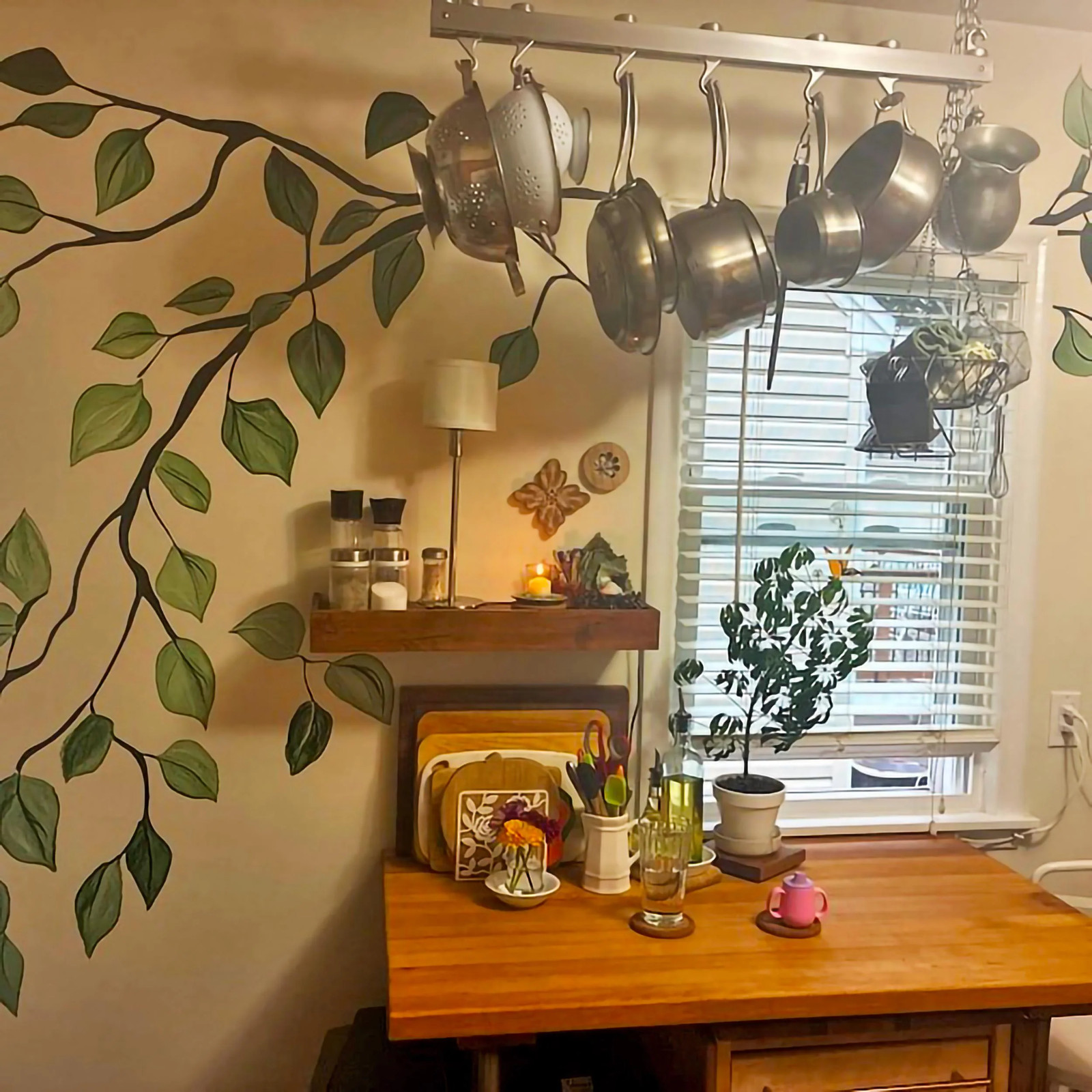 Branch and Leaves Wall Decal | Elegant Botanical Wall Sticker Art | Removable