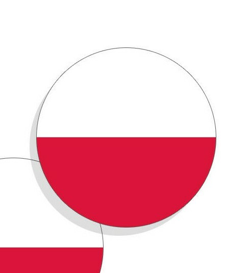 Poland Flag Stickers Flag Decals Vinyl Stickers Round Set of 4 Polish Flag