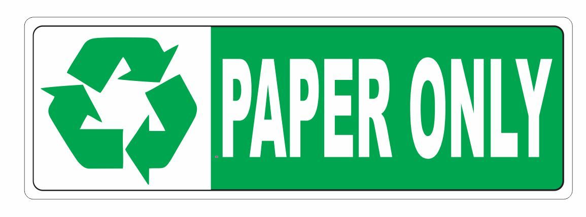 Recycle Paper Only Sticker D3666