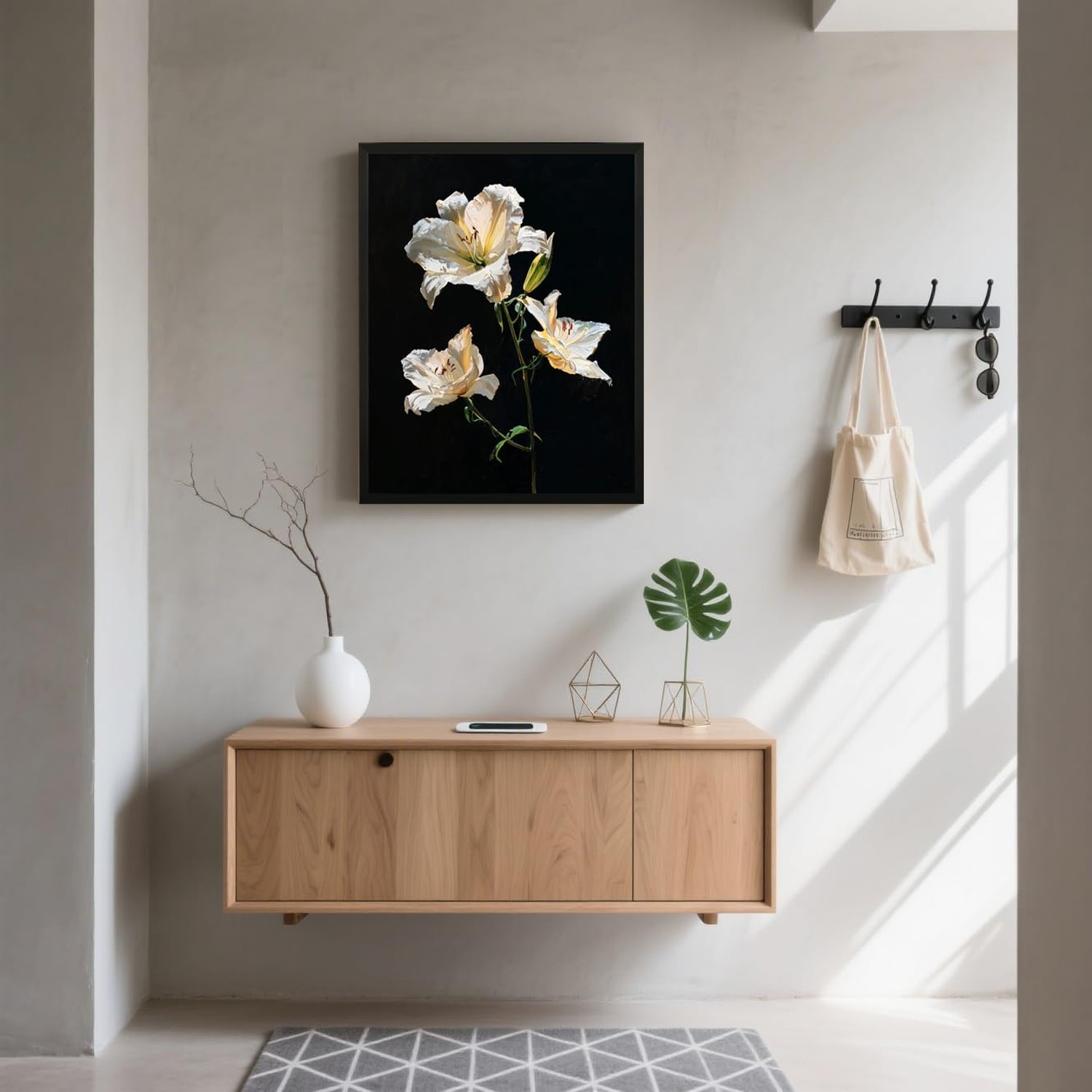 Flowers Bathroom Wall Art Prints Canvas Art Wall Decor Framed Vintage Wall Ar…
