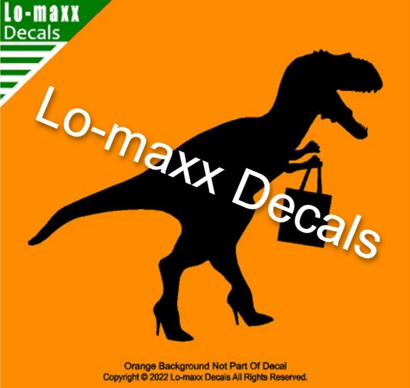Fashion Conscious Dinosaur Custom Graphic Design Original Die Cut Vinyl Decal