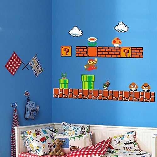 Giant Super Mario Build-a-Scene Peel-and-Stick Wall Decals – Home Evolution New