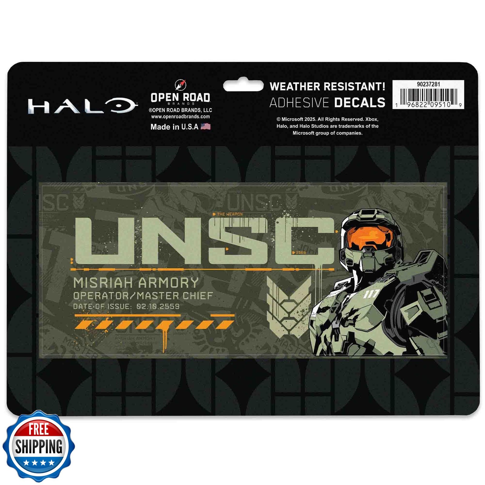 Halo UNSC Adhesive Vinyl Decal – Iconic Halo Sticker for Laptop, Car or Water