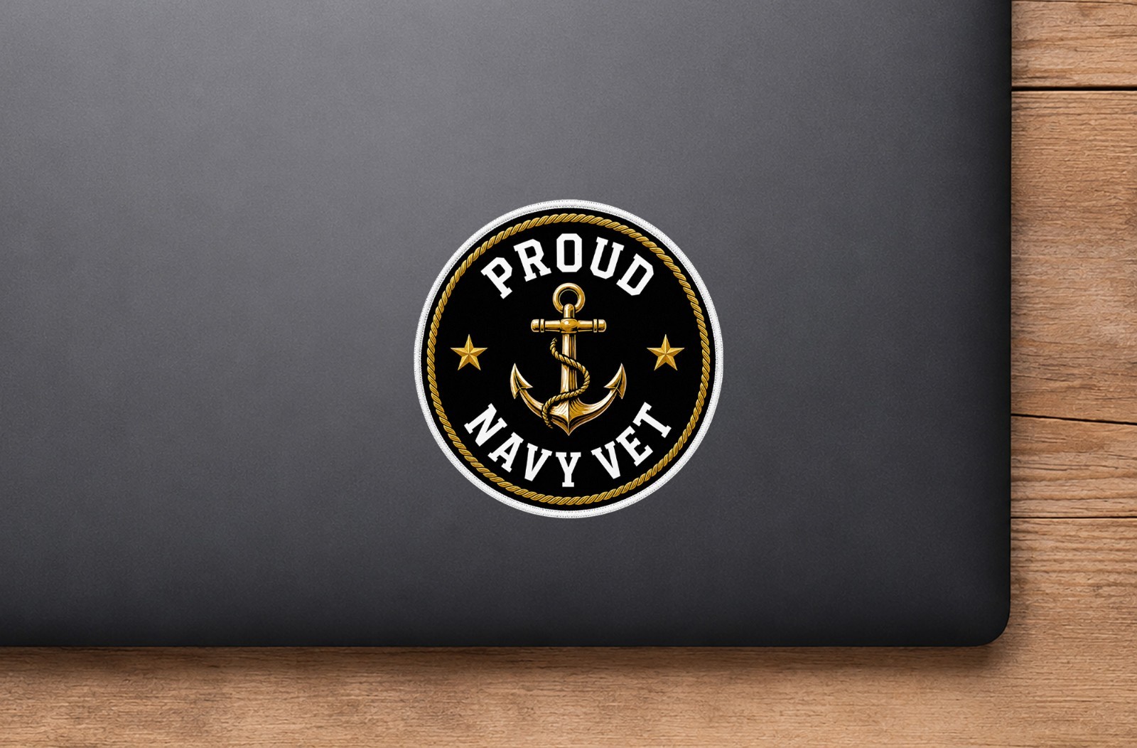 Proud Navy Vet Decal Sticker Trading Car Window Binder Laptop Locker Set of 2