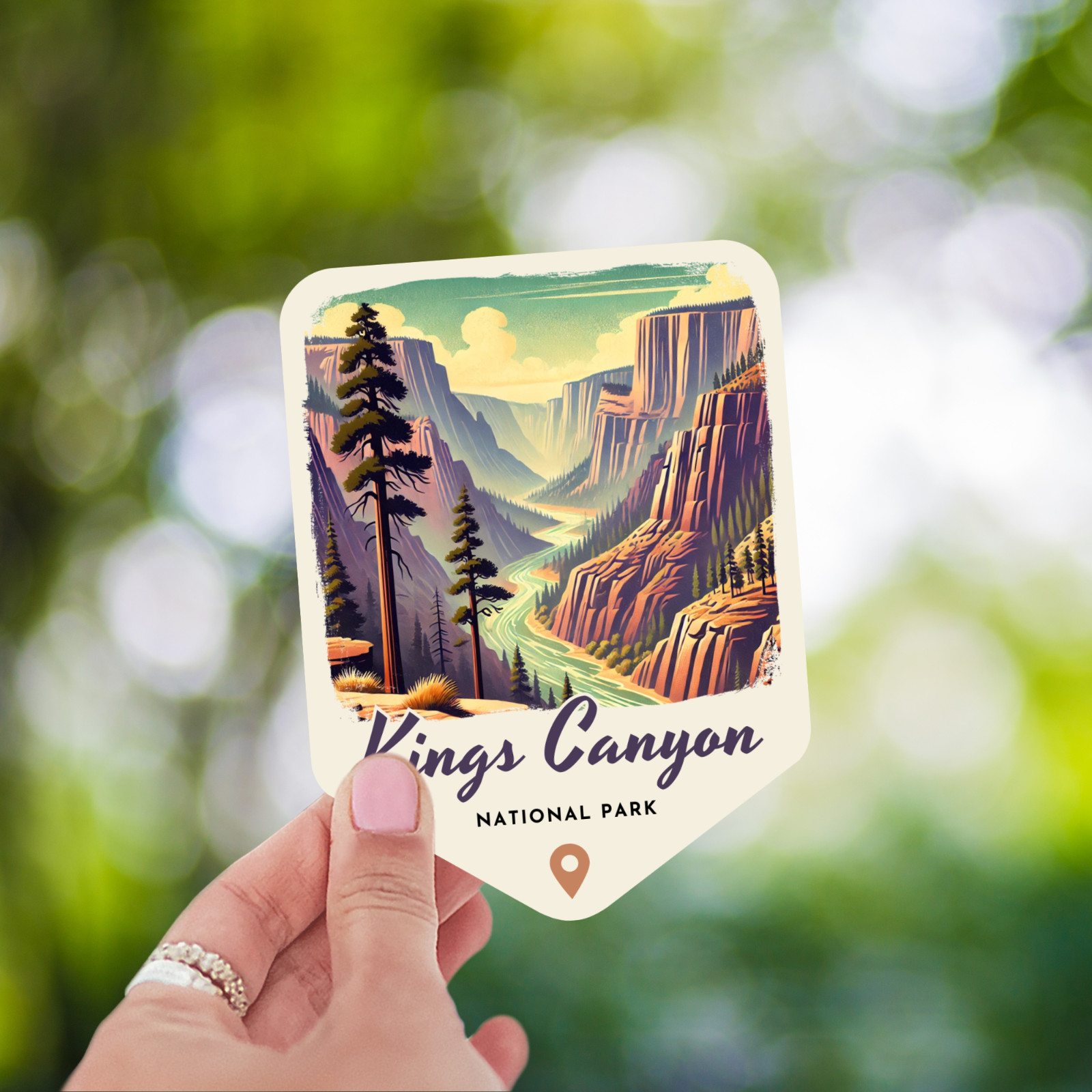 Kings Canyon National Park California Sticker Retro Style Waterproof Vinyl Decal