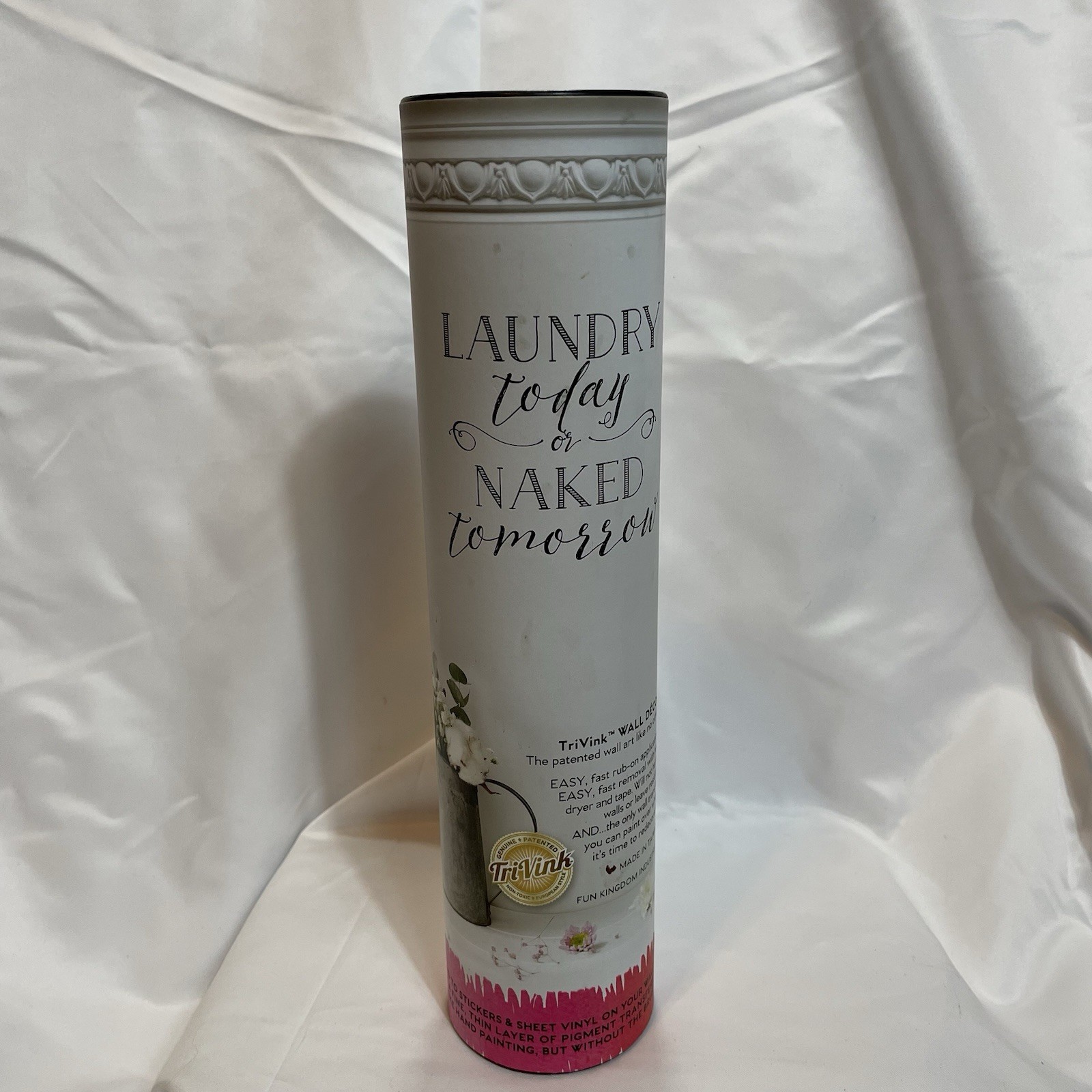 NEW TriVink Laundry Room Wall Art “Laundry Today Or Naked Tomorrow” Rub On