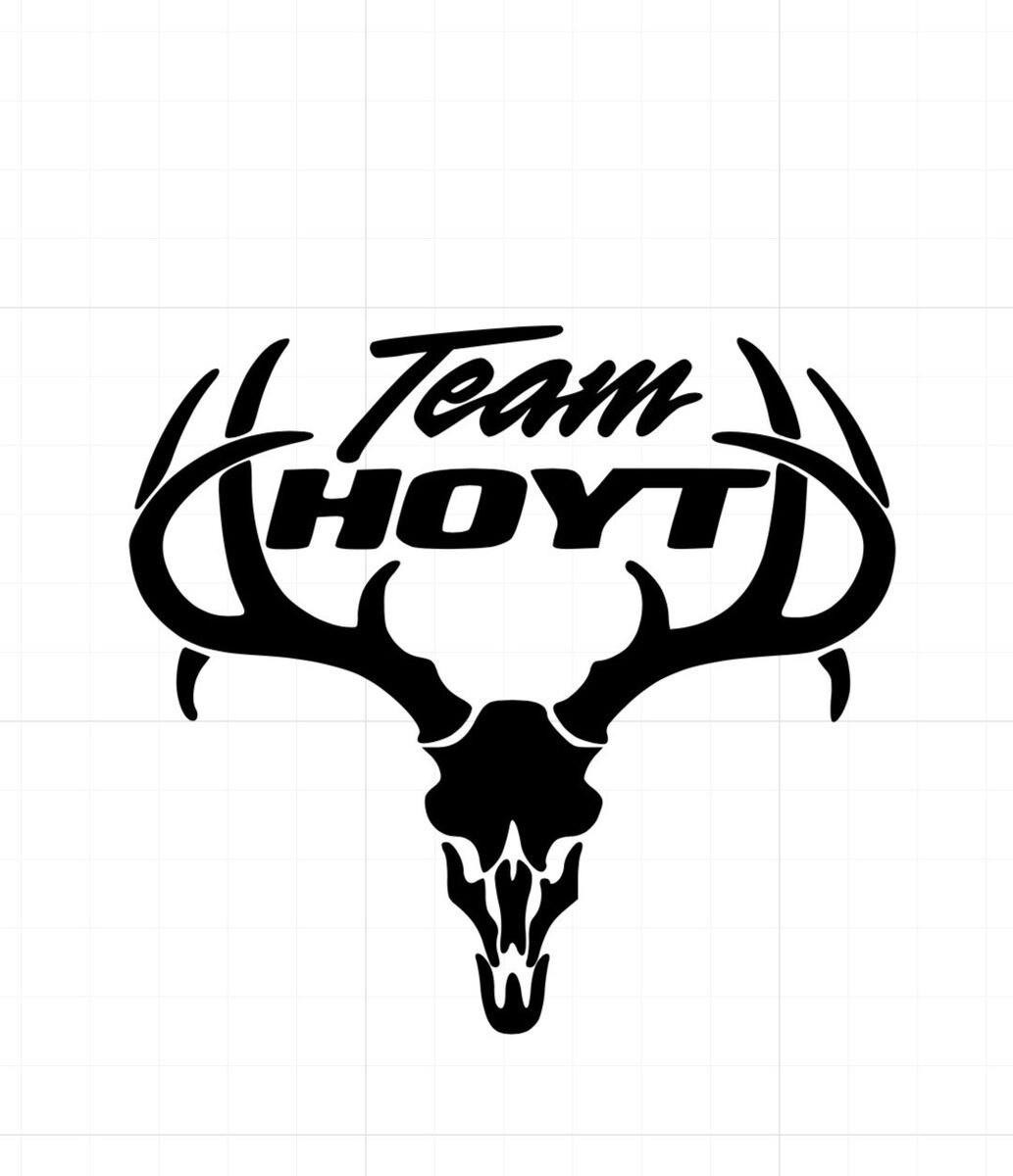 Hoyt Archery Buck Deer Bow Hunting Vinyl Decal Sticker Truck / Car 6” White