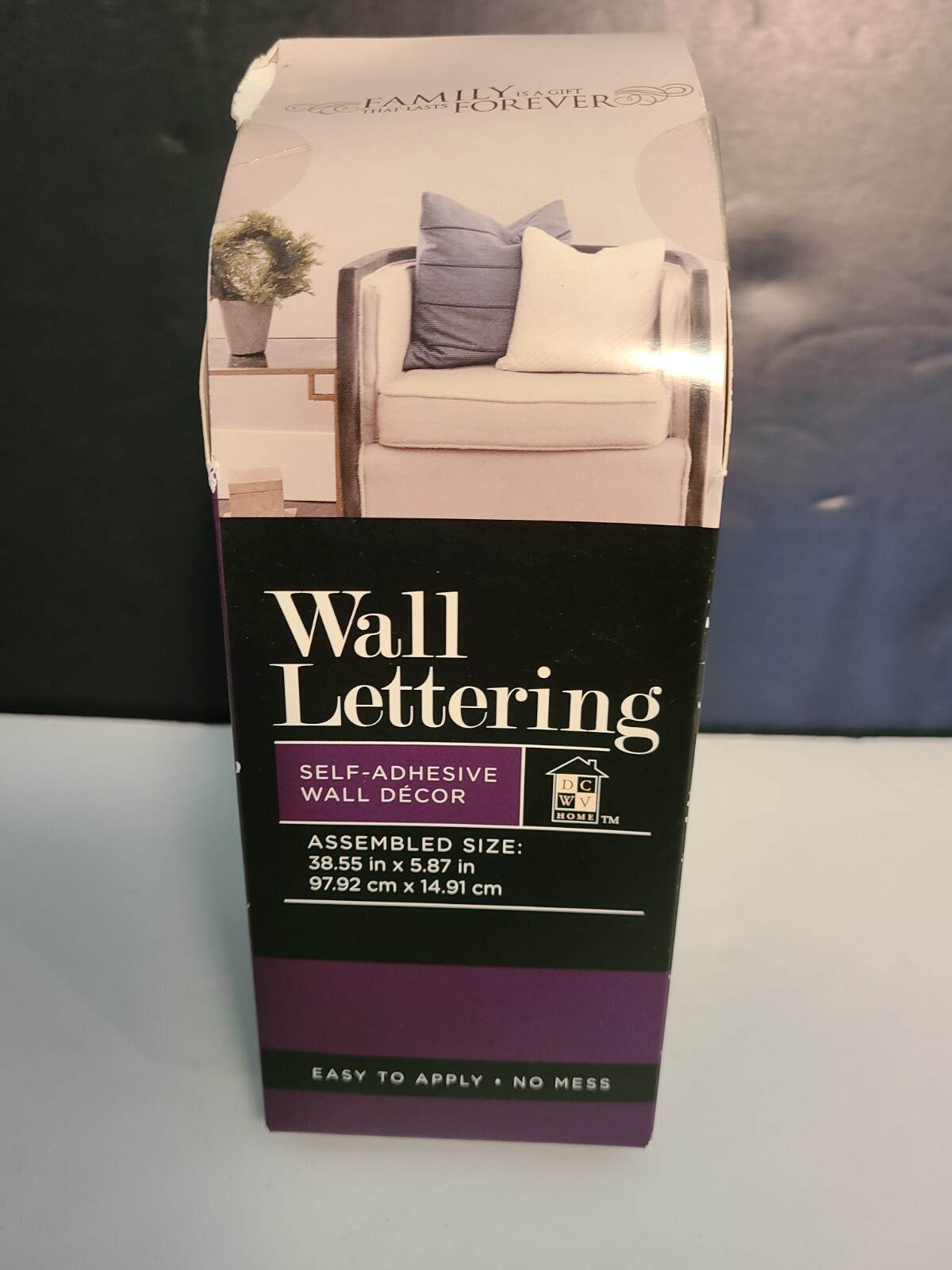 Self Adhesive Wall Lettering Kit Brown Gold