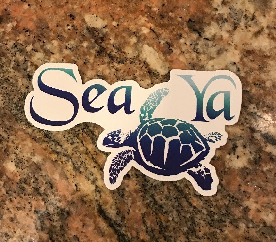 Hawaii Sticker – Sea Turtle Hawaii Surf Beach Tropical Surfing Waves Aloha Sea