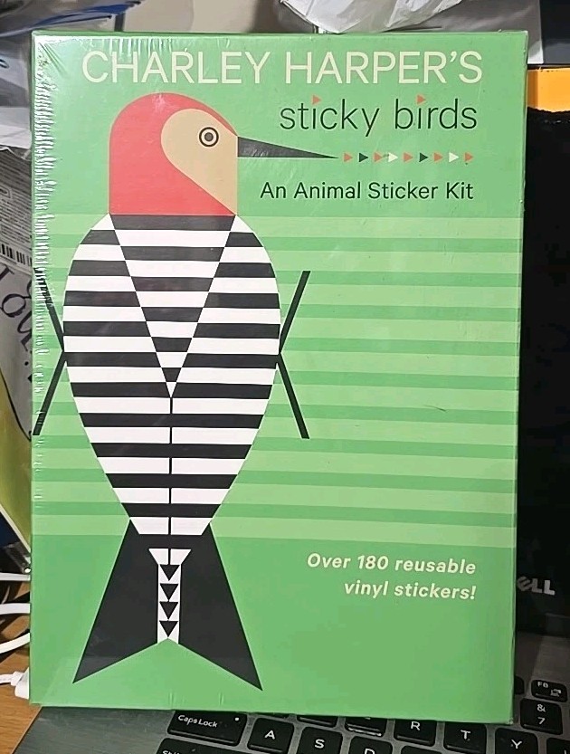 Charley Harper's Sticky Birds, Animal Sticker Book, Reusable Vinyl Stickers, New