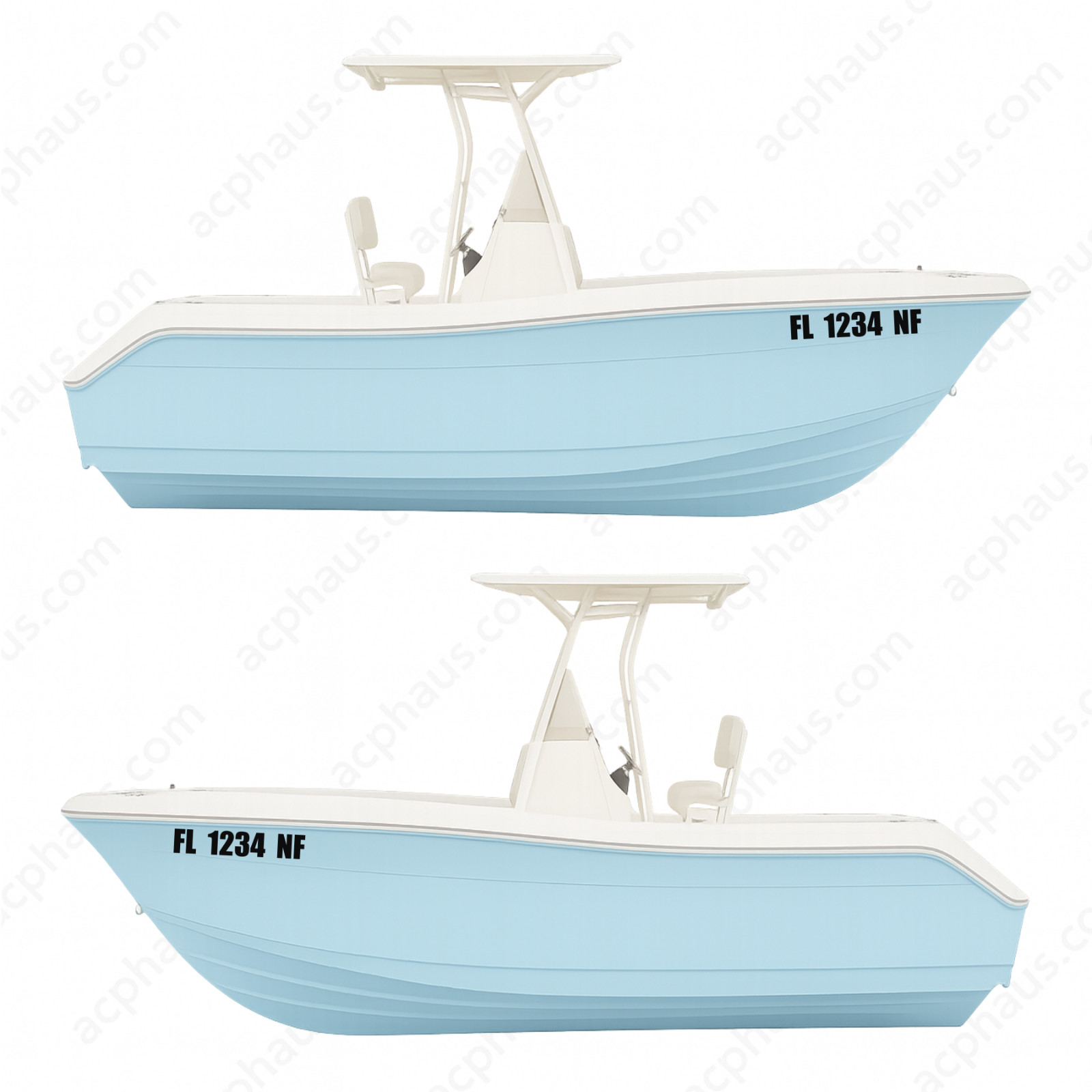 Boat Registration Numbers Decals – Custom ORACAL 751C Vinyl – Right & Left Set