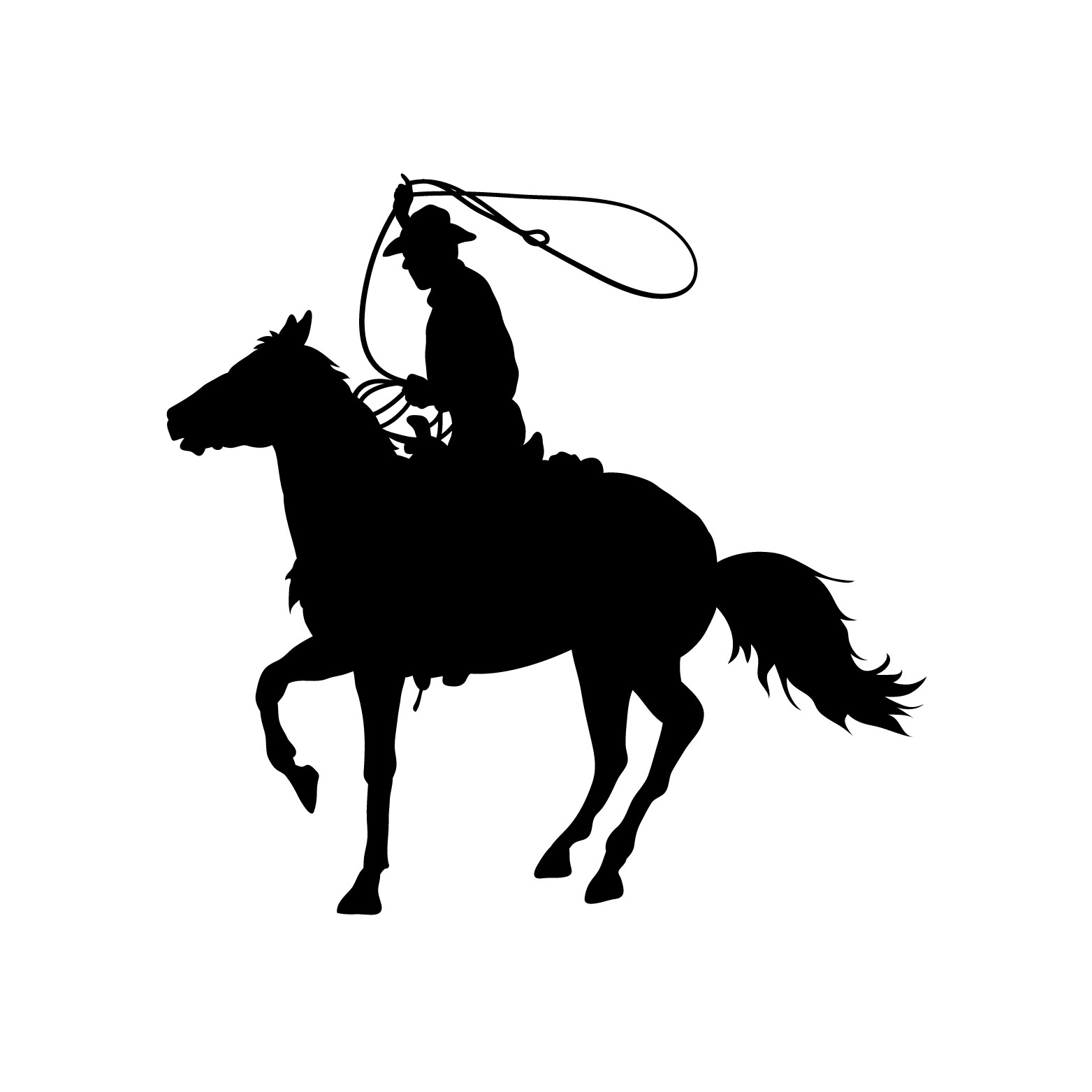Cowboy on Horse with Lasso Die Cut Glossy Fridge Magnet