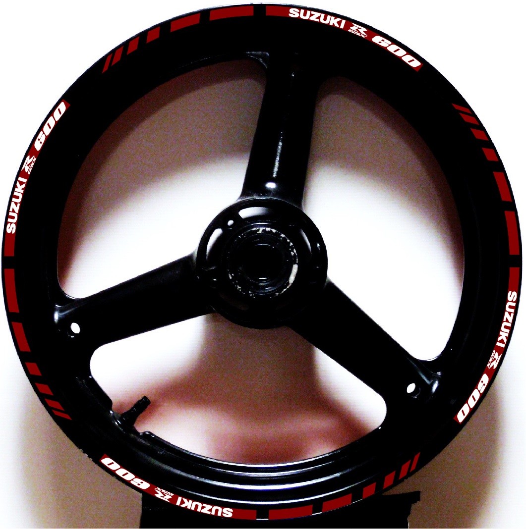 CUSTOM PRINTED 2 TONE GP RIM STRIPES WHEEL DECALS TAPE STICKERS SUZUKI GSXR 600